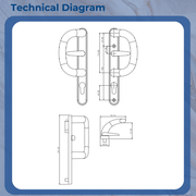 Pembroke Sliding Patio Locking Door Handle for uPVC, Timber & Aluminium Doors Reversible D shaped
