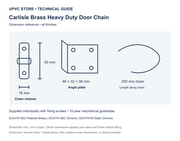 Carlisle Brass Heavy Duty Door Chain — Polished Brass, 200mm