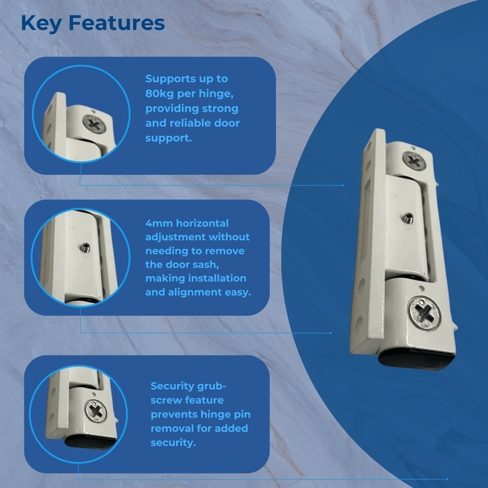 Yale Neon Adjustable Butt Door Hinge 100mm 15 degree