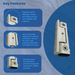 Yale Neon Adjustable Butt Door Hinge 100mm 15 degree