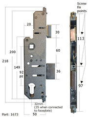 Genuine Mila Evolution Gearbox Centre Case 35mm Backset 92PZ – Replacement uPVC Multipoint Door Lock Mechanism