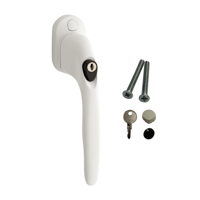 White Zinc - Tilt and Turn Upvc Window Handle Locking High Quality Mila 43mm Spindle
