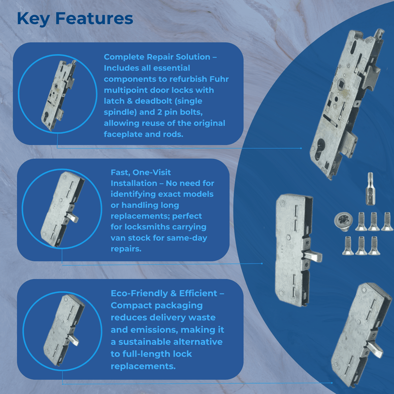 2 Pin Lift Lever Version Refurbishment Kit 35mm or 45mm Backset