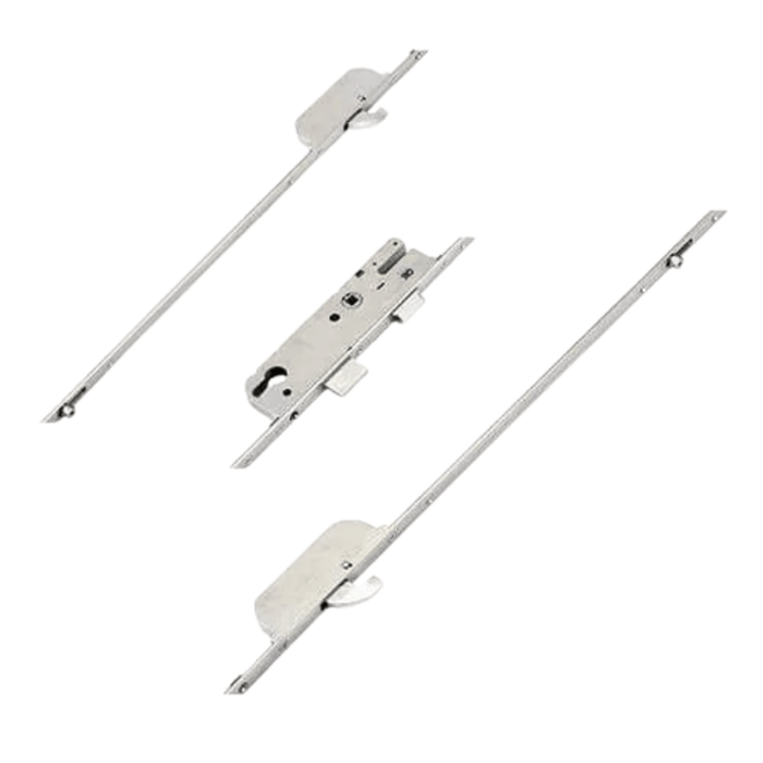 GU Europa Multipoint Door Lock – Split Spindle with Latch, Deadbolt, 2 Hooks & 2 Inboard Rollers (726mm Top Hook to Spindle)