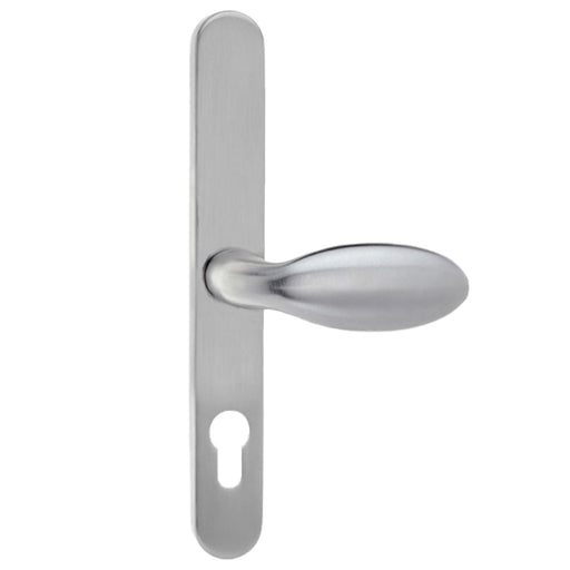 Satinless Steel UPVC Door Handle Lever Pad Offset 92mm/62mm PZ 211mm