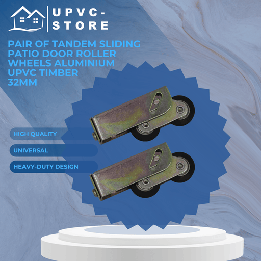 Pair of Tandem Sliding Patio Door Roller Wheels Aluminium Upvc Timber 32mm