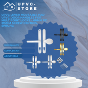 UPVC Lever Moveable Pad uPVC Door Handles for Multipoint Locks – 68mm PZ, 215mm Screw Centres, Sprung