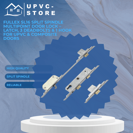 Fullex SL16 Split Spindle Multipoint Door Lock – Latch, 3 Deadbolts & 1 Hook for uPVC & Composite Doors