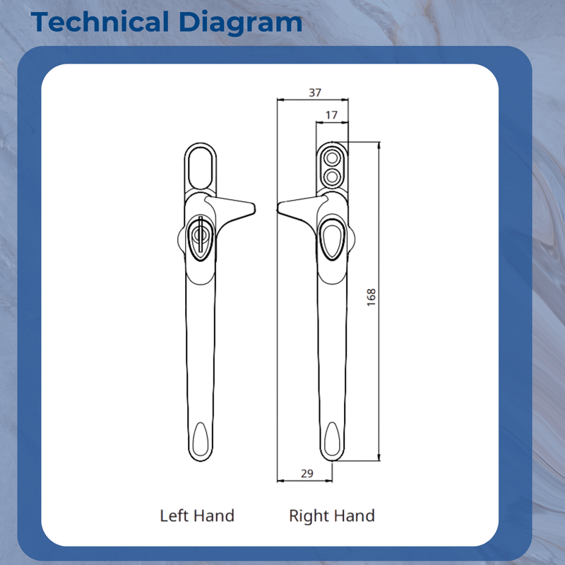 Maxim Cockspur Locking Window Handle – Right and Left-Handed for uPVC, Timber & Aluminium Windows