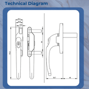 Cadenza Aluminium Window Handle Tongue (spade) Driven Various Colours Right / Left Hand