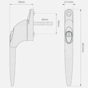 UPVCSTORE Window Handle Packs Of 10