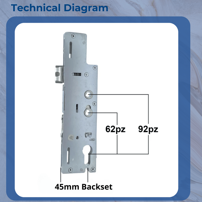 Ingenious Genuine Upvc Gear box Door Lock Centre Case 45mm Backset Double Spindle