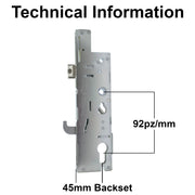 GENUINE FULLEX XL UPVC DOOR LOCK CENTRE CASE SINGLE SPINDLE 45MM
