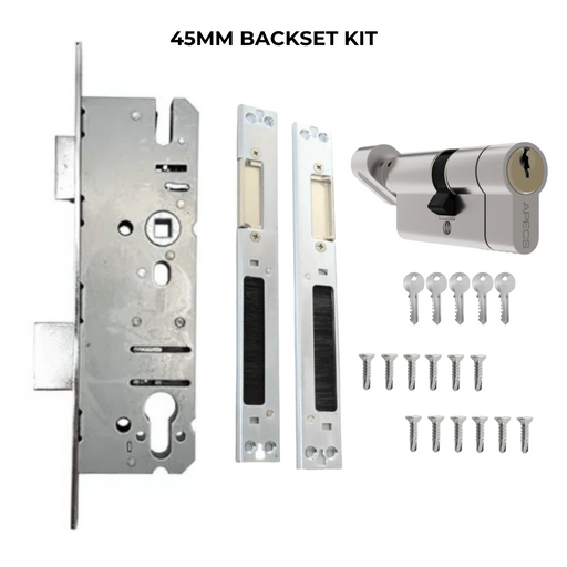 Overnight Lock Lift Lever Mechanism with 16mm Faceplate 30mm, 35mm, 45mm Kits 