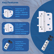 High-Performance Ideal Composite Door Hinge – Adjustable and Durable Design