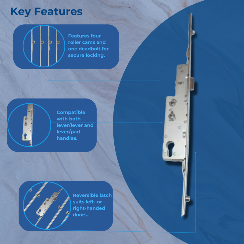 Avocet uPVC Trivalent 4 Roller Multipoint Door Lock Double Glazing 35m ...