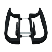 Black uPVC Fuhr Sliding Patio Door D Handle 90mm Inline Lever Pair Set
