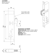 Axim LK1800 Mortice Hooks Aluminium Door Hook Lock 25mm 28mm 40mm Backset