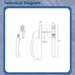 UPVC Inline Espagnolette Window Handles