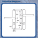 Offset Lever Lever uPVC Multipoint Door Handles – 48/87mm PZ Centres – Sprung – 240mm Screw Fixing Centres 