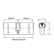 STERLING Euro Cylinder Door Lock uPVC Nickel Silver - Timber Door Barrel 6 Pin 3 Keys