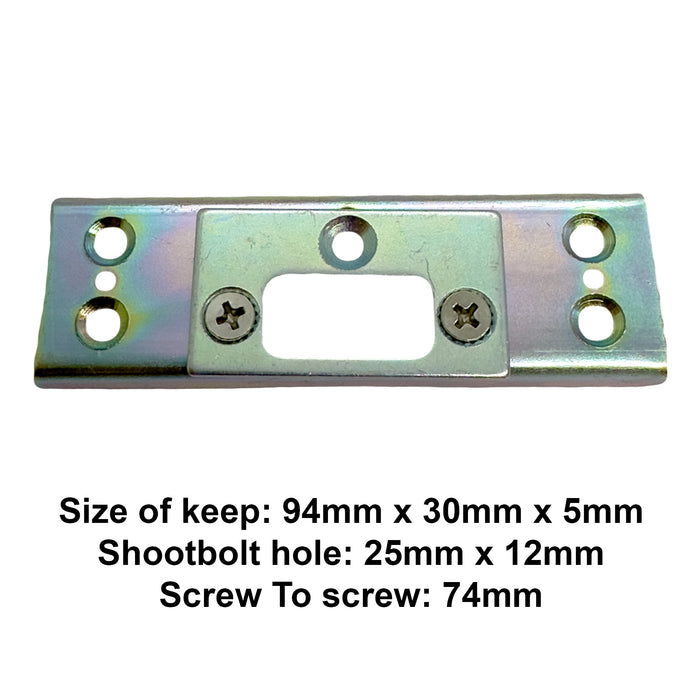 Fullex French Door Shoot Bolt Keep Strike Plate x 1 