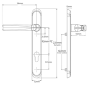 uPVC Door Handle 122mm Screw Centres 92PZ Sprung - Super Express