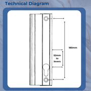 Genuine Fullex Patio Door Handle 52pz 180mm Screw Fix White 506 Series 2