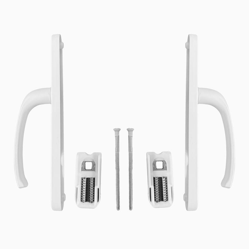 UPVC Double Glazing 92PZ 210mm Screw Centres Sprung Patio Door Handle Set PVC Long Backplate