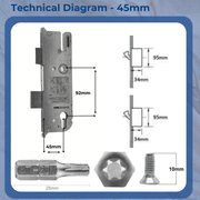 Refurbishment Kit GU 2 Hook Multipoint Door Lock Repair Kit – uPVC & Composite Doors- 35mm or 45mm Backset