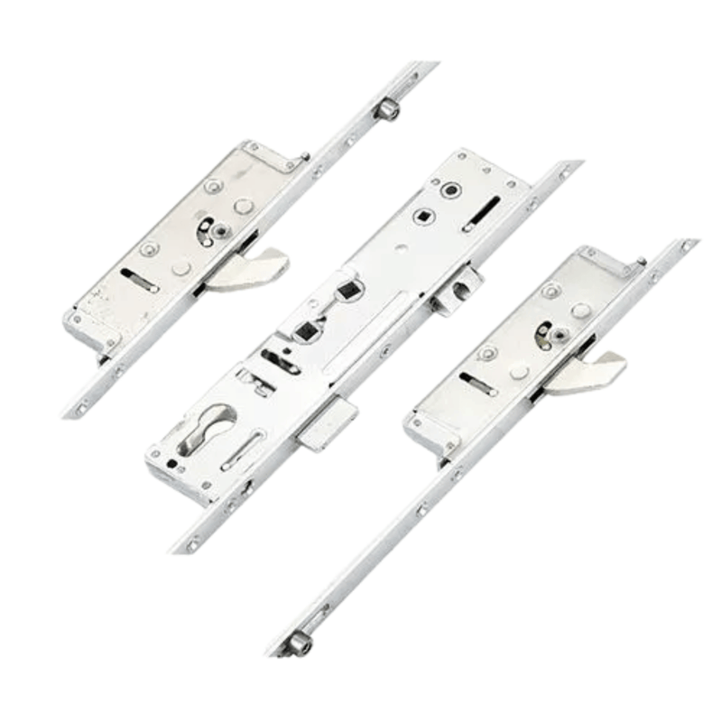 Lockmaster Multipoint Door Lock – Latch, Deadbolt, 2 Hooks, 2 Rollers – 365mm Top Hook to Spindle – Double Spindle or Lift Lever Operation