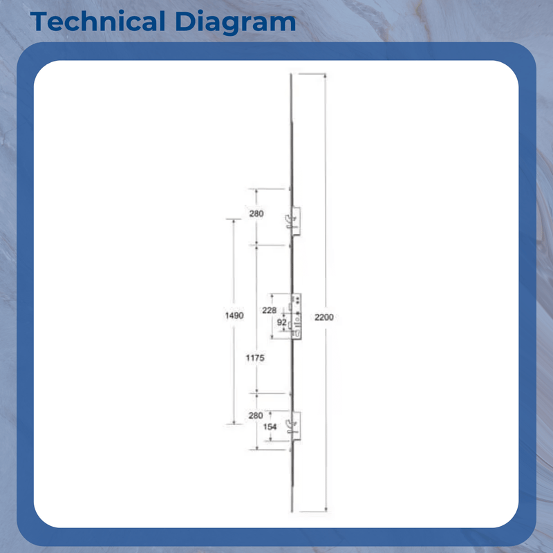 Lockmaster Multipoint Door Lock – 2 Hooks, 2 Anti-Lift Pins, 4 Rollers, Latch & Deadbolt – Lift Lever or Double Spindle Operation (621mm Top Hook to Spindle Distance)