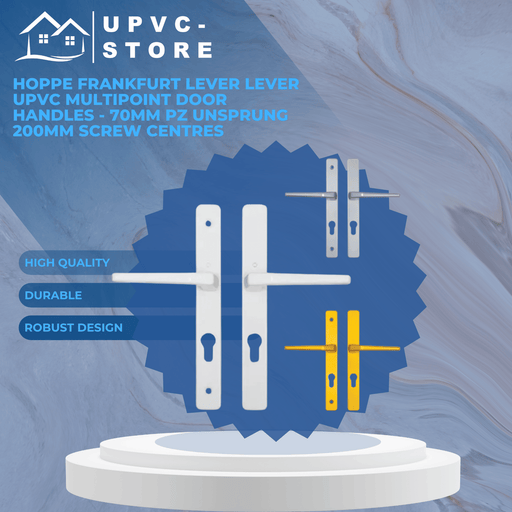  Hoppe Frankfurt Lever Lever UPVC Multipoint Door Handles - 70mm PZ Unsprung 200mm Screw Centres