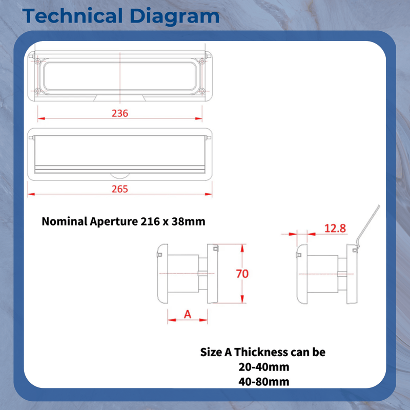 10" Inch Letter Box Letter Plate Set Doormaster UPVC Composite & Wood Doors