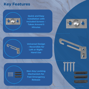 Window Restrictor Lock for uPVC & Metal Windows – Child Safety Hook Restrictor Catch with Screws – Steel Security Window Lock - Pair