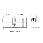 STERLING Euro Cylinder Door Lock uPVC Nickel Silver - Timber Door Barrel 6 Pin 3 Keys