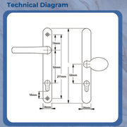 UPVC Ultion 2-Star TS007 Lever Pad Door Handles – 92/62mm PZ, Sprung, 211mm Screw Centres – Secure Multipoint Locking