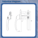 UPVC Inline Espagnolette 40mm Spindle Window Handles x10