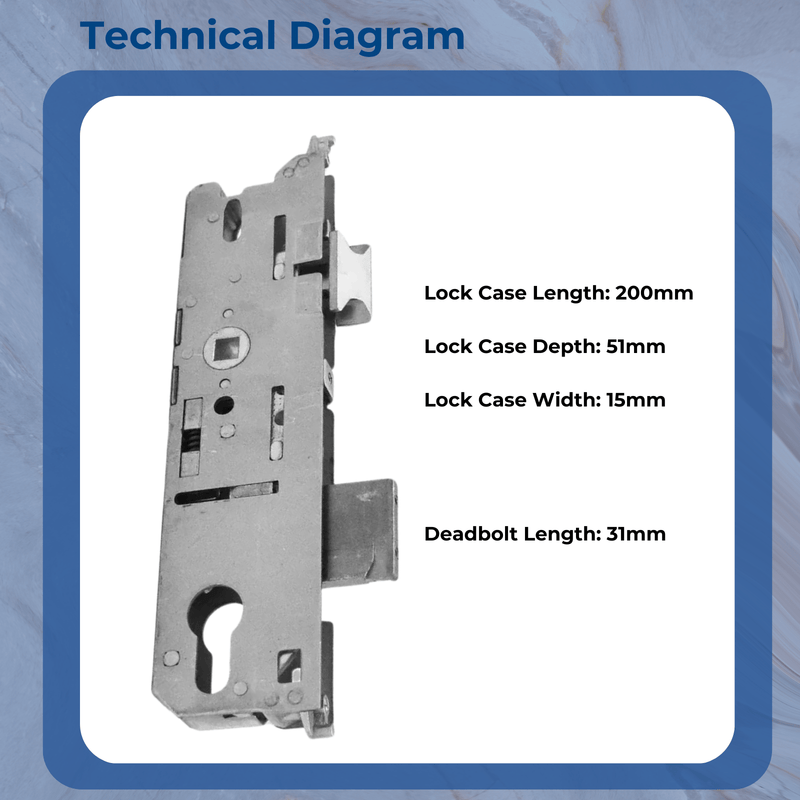 Fuhr Upvc Door Lock Multi Point Upvc Gearbox Fuhr Case 35mm 92mm