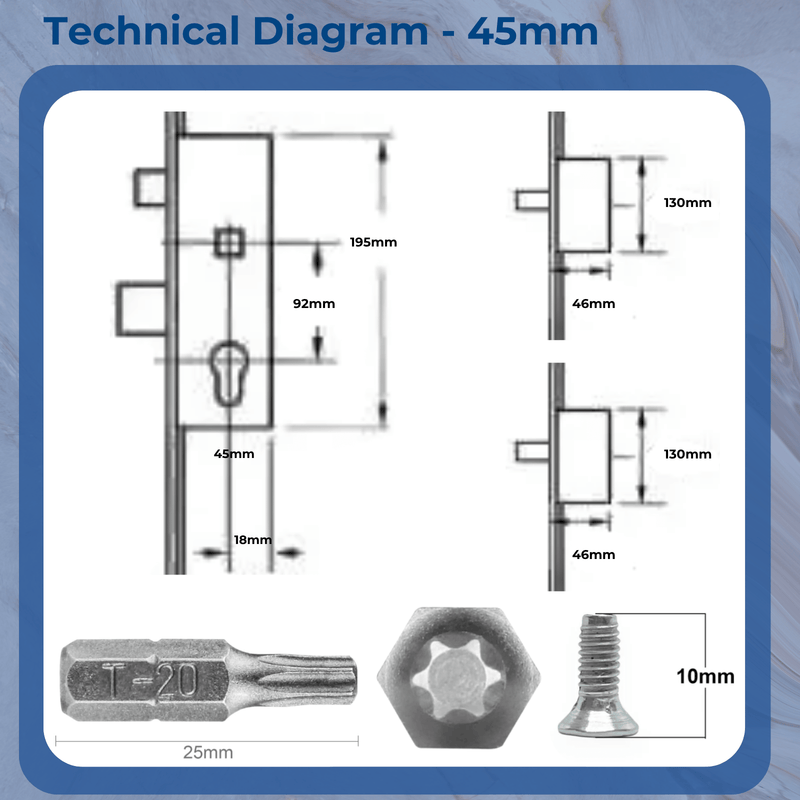 2 Pin Lift Lever Version Refurbishment Kit 35mm or 45mm Backset