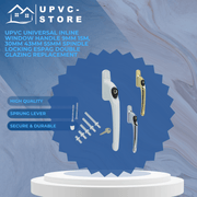 uPVC Universal Inline Window Handle 9mm 15m, 30mm 43mm 55mm Spindle Locking Espag Double Glazing Replacement