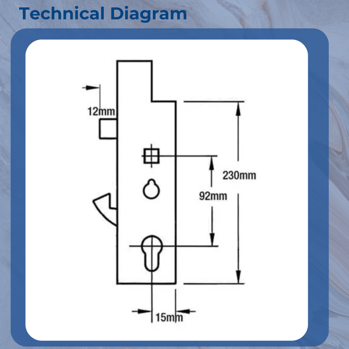 Genuine Fullex XL uPVC Gear Box Door Lock Centre Case Single Spindle 35mm