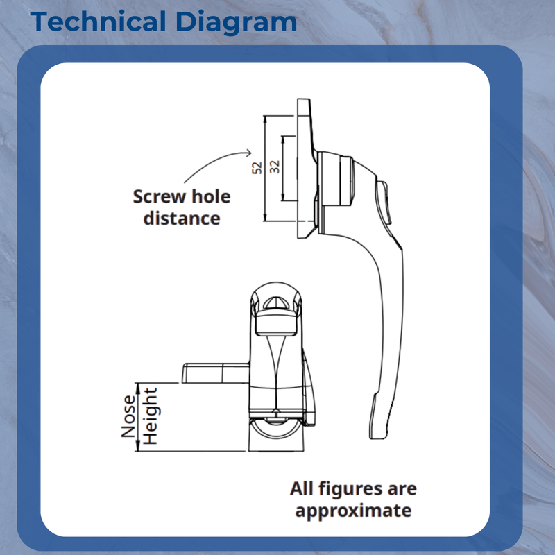 Maxim Cockspur Locking Window Handle – Right and Left-Handed for uPVC, Timber & Aluminium Windows