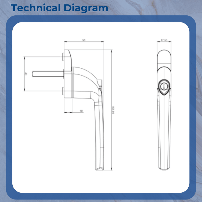 Universal Mila Hero uPVC Espag Window Inline Handle Key Locking Double Glazing