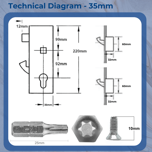 Multipoint 2 Small Hook Door ERA Refurbishment Kit – 35mm or 45mm Backset  Multipoint Lock Repair Set
