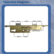 Avocet Wms Upvc Door Lock old Style 2 Hook 2 Roller 35mm Multi Point 