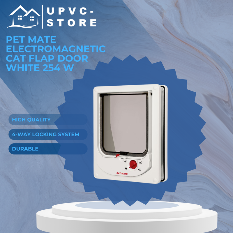 Pet Mate Electromagnetic Cat Flap Door White 254 W