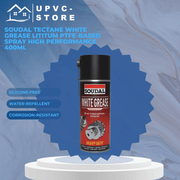 Soudal Tectane White Grease Lititum PTFE-based Grease Specialist-Water and Hear Resistant White Grease Spray, No Drip, Reduces Friction and Wear on Metal and Metal Applications 400 ml