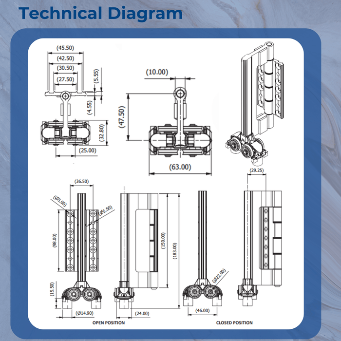 Caldwell Standard Bi-fold Door Roller Assembly