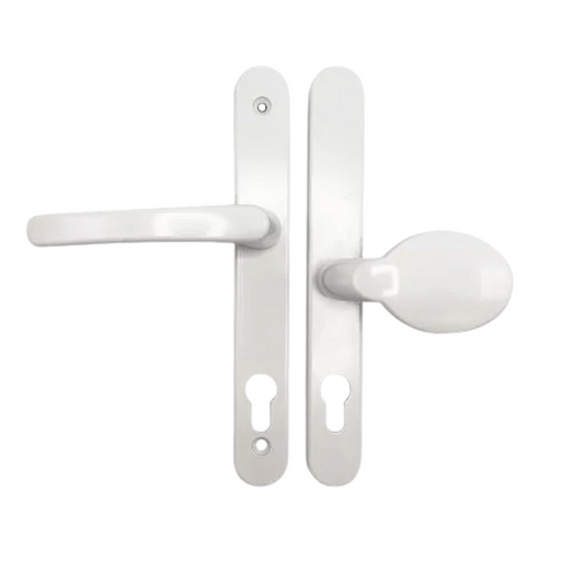 UPVC Offset Lever/Pad Multipoint Door Handles – 95mm/65mm PZ – 200mm Screw Centres – Sprung